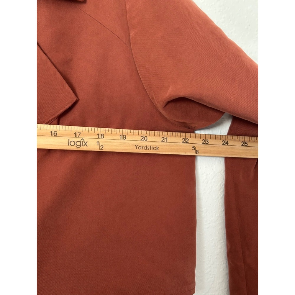 Halogen Cropped Utility Jacket Size XL Rust Modal Blend Double Breasted Button - Picture 8 of 10